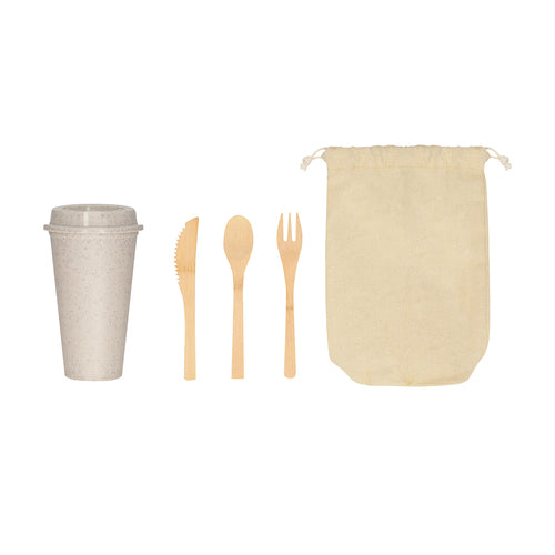 SET DE CUBIERTOS Y VASO TOBALA