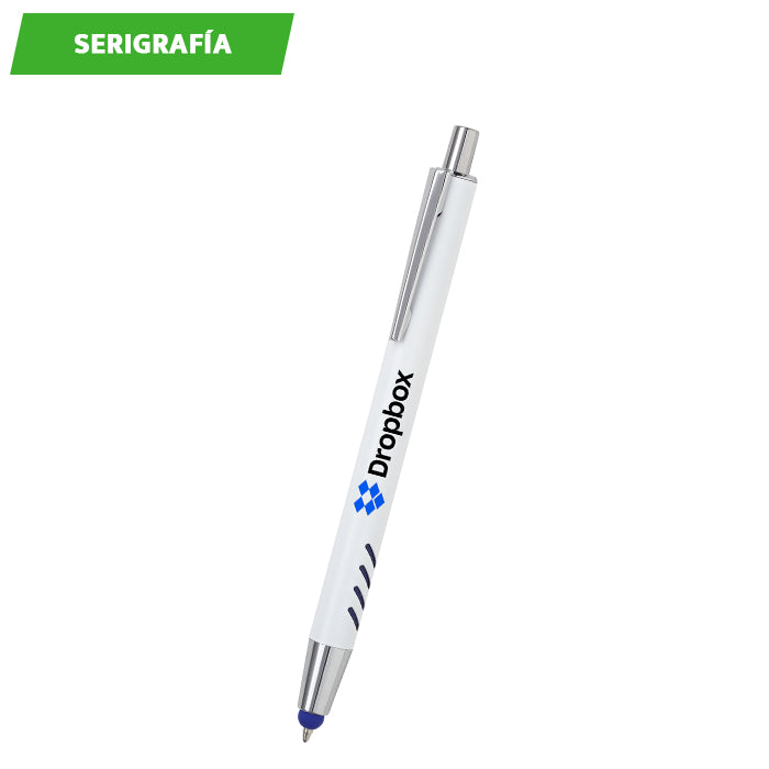 Bolígrafo de aluminio blanco Forli.