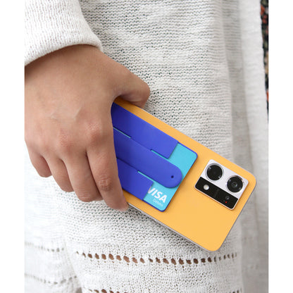 Porta tarjetas y soporte para celular.