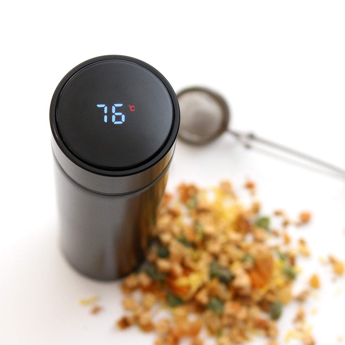 Termo con termómetro.