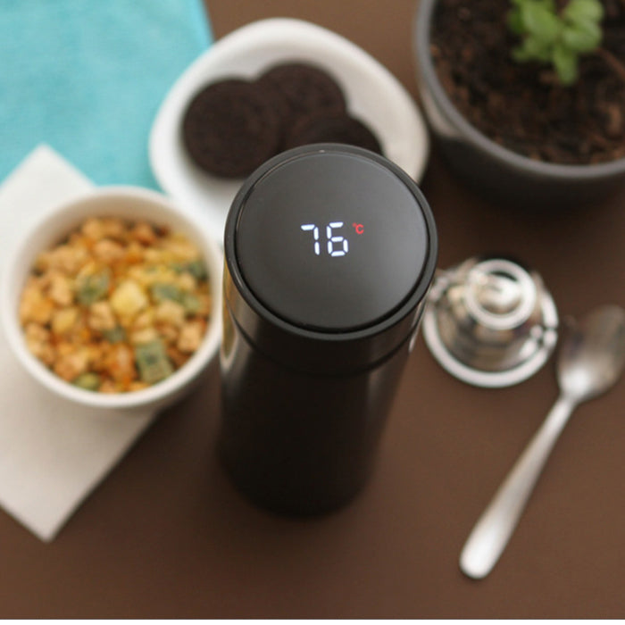 Termo con termómetro.